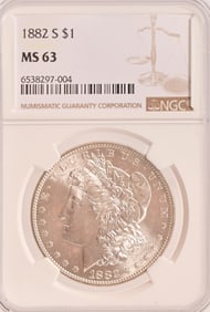 1882-S Morgan Silver Dollar NGC MS63