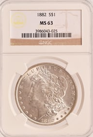1882 Morgan Silver Dollar NGC MS63