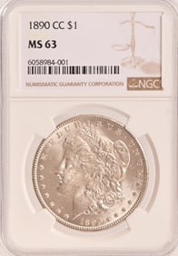 1890 Carson City Morgan Silver Dollar NGC MS63
