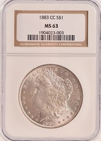 1883 Carson City Morgan Silver Dollar NGC MS63