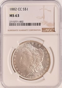 1882 Carson City Morgan Silver Dollar NGC MS63