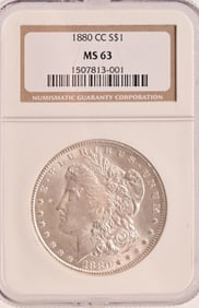 1880 Carson City Morgan Silver Dollar NGC MS63