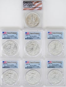 (Seven) 2022-W Burnished Silver Eagles PCGS SP69