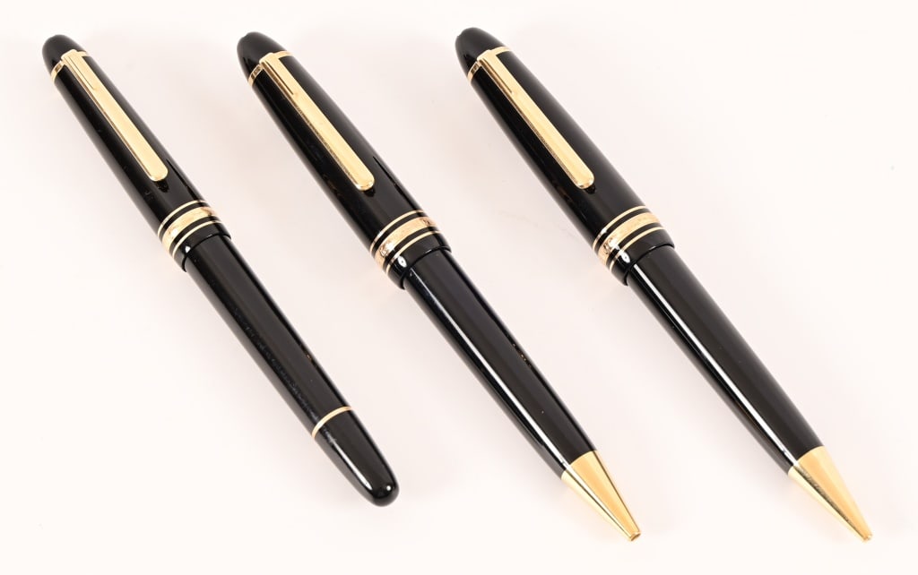 Montblanc Meisterstuck Pix Series 3-Pen Set: Montblanc Meisterstuck Pix Series Gold-Trimmed Fountain and Ballpoint Pens with Mechanical Pencil. Excellent condition.