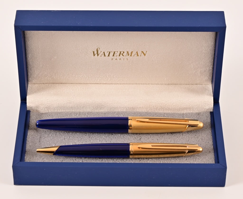Waterman Edson Sapphire 18K Gold 2-Pen Set (1 of 7)