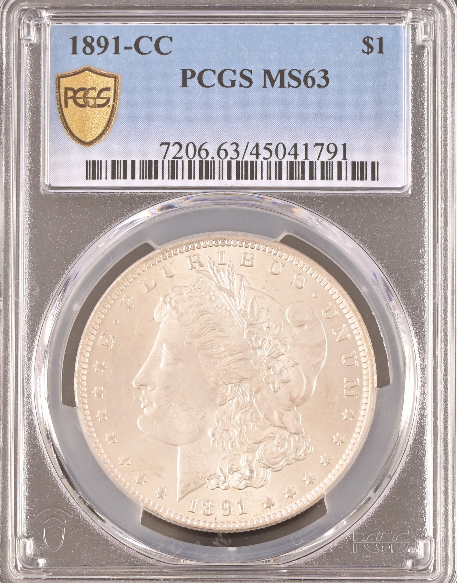 1891 Carson City Morgan Silver Dollar PCGS MS63: 1891 Carson City Morgan Silver Dollar PCGS MS63