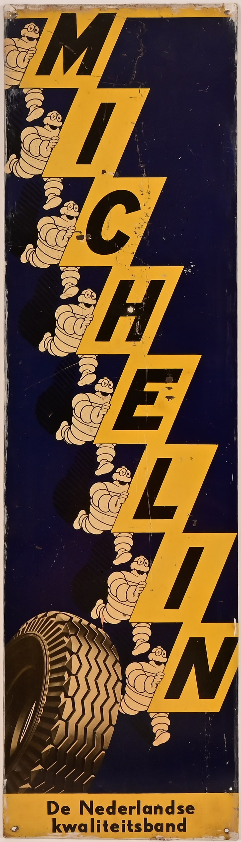 Michelin Tires Netherlands Advertising Tin Sign: 7.75" x 27.75'