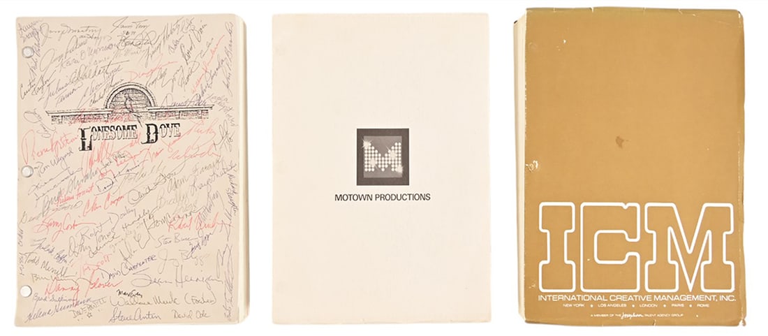 Lonesome Dove Original Screenplay Set Cast Signed: This is one of only nine complete sets of Bill Wittliff's three original screenplays from Lonesome Dove 1988 (first draft, first rewrite and final shooting script). All three personally signed by Bill