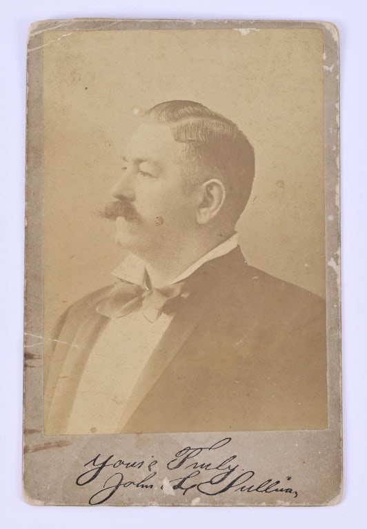 John L. Sullivan American Boxer Cabinet Card: John L. Sullivan, The Boston Strong Boy, cabinet card 4.25" x 6.5"