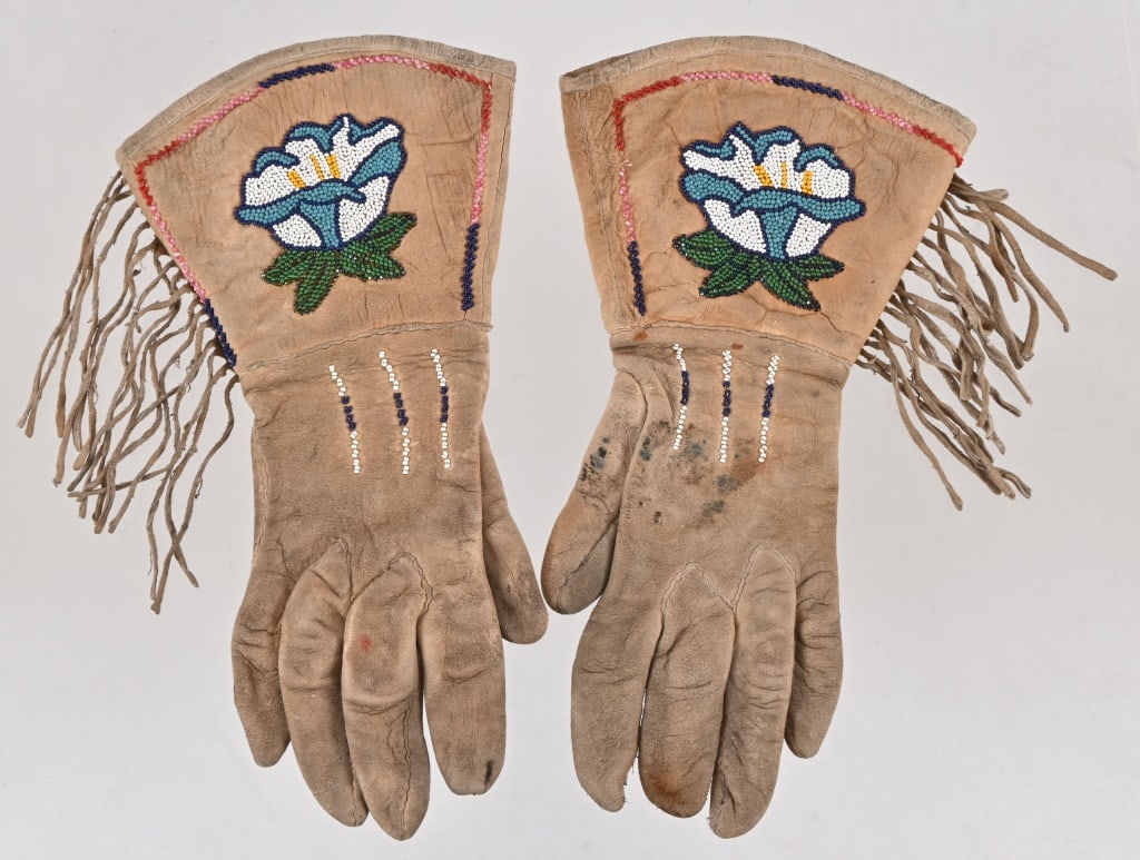 Timber Jack Joe's Beaded Gauntlets Circa 1880-1900: From Timber Jack Joe's Collection. Timber Jack Joe Lynde (1911-2002) was known as "The Last Mountain Man".