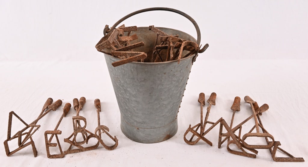 Collection of (23) Branding Irons: Each approximately 10" long.