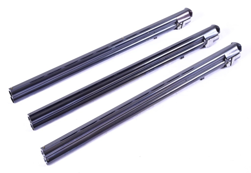 (3) Kleinguenther Over/Under 12 GA Barrels: F. lli Zoli barrels, Italy. Imported by Kleinguenther Seguin Texas marked Over/under 12 Gauge, 26" barrels chambered for 2 3/4" shells, various chokes. Zoli produces high-end over under shotguns.