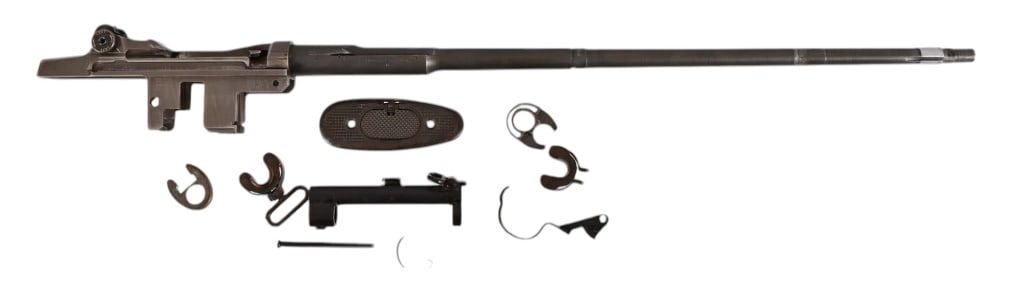 Springfield M1 Garand Barreled Receiver & Parts: Clean M1 barrel action. 25" Springfield barrel dated 11/54, VG bore. No bolt, parts Include, stock fitting parts, butt plate, etc. SN 4281187. Modern FFL process.