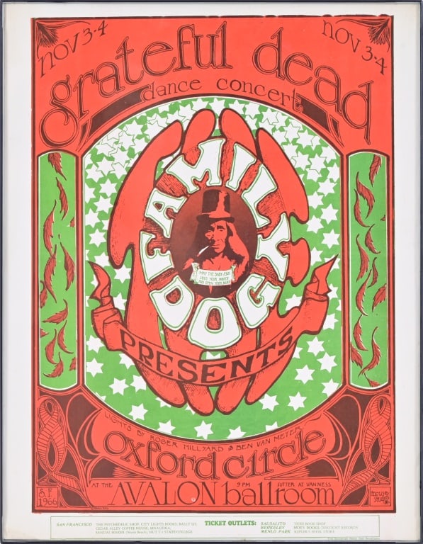 Grateful Dead Avalon Ballroom FD-33 Handbill 1966 (1 of 3)