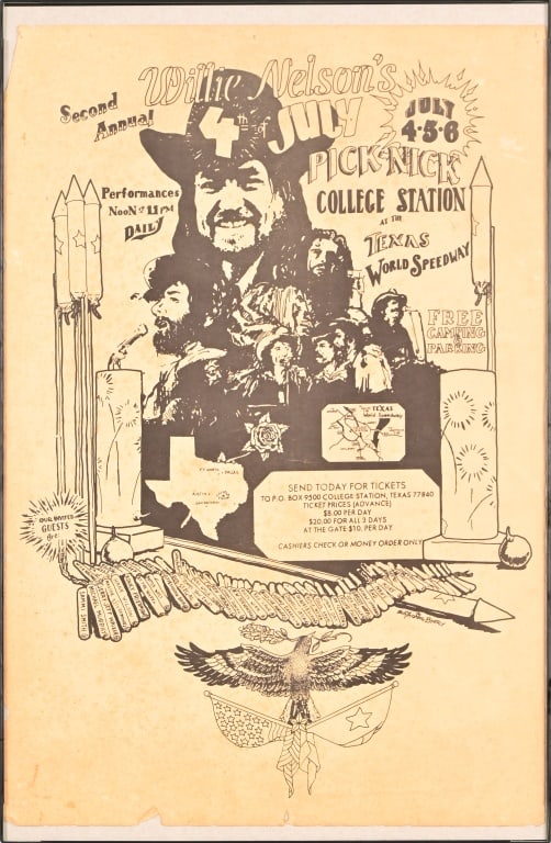 Willie Nelson's 4th of July Picnic Poster 1974 (1 of 3)