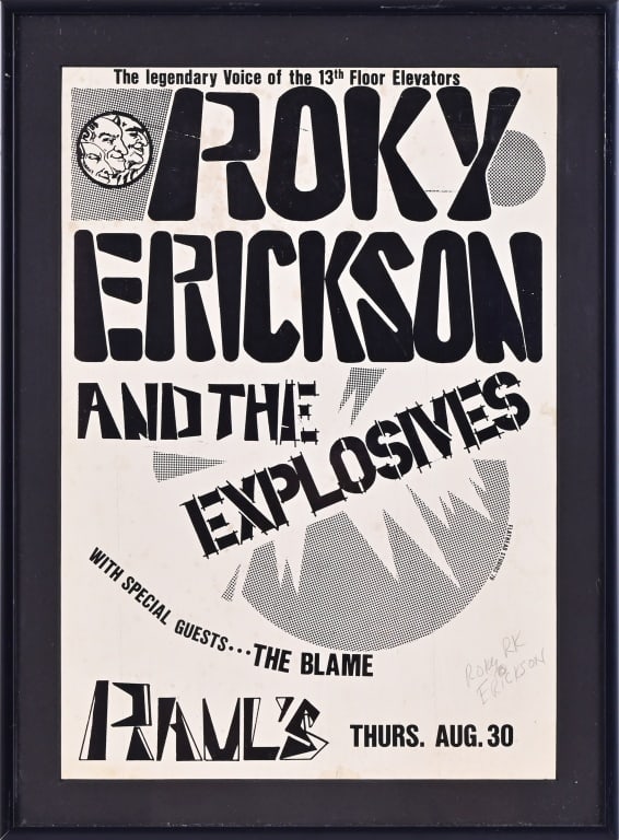 Roky Erickson & The Explosives Poster, Signed (1 of 6)