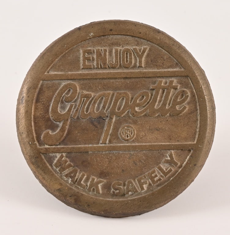 Grapette Brass Sidewalk Marker (1 of 2)