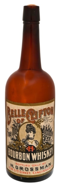 Bell Clifton Glass Bourbon Whiskey Bottle (1 of 2)