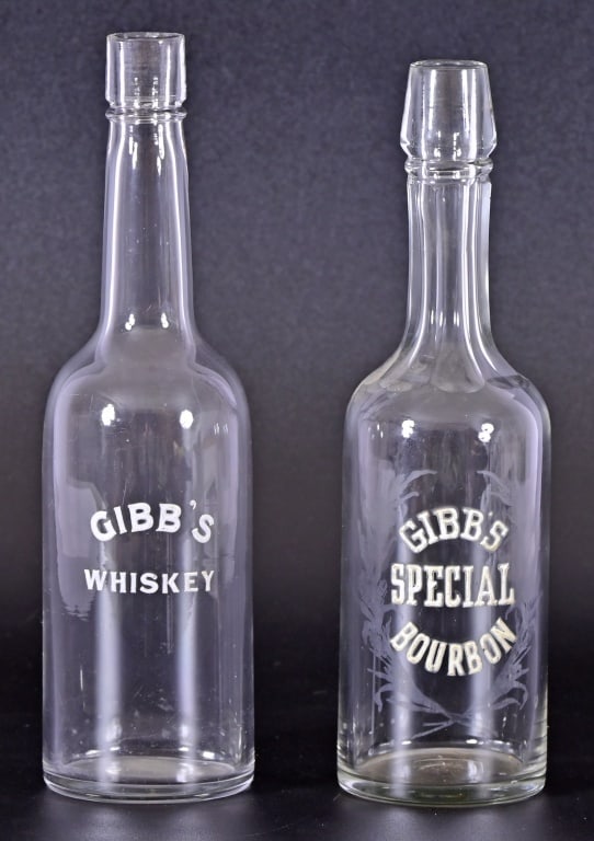 Antique Enamel Label Whiskey Bottles (2) (1 of 12)