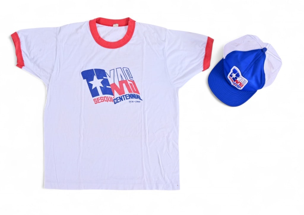 Texas 1986 Sesquicentennial Souvenir Shirt & Cap (1 of 9)
