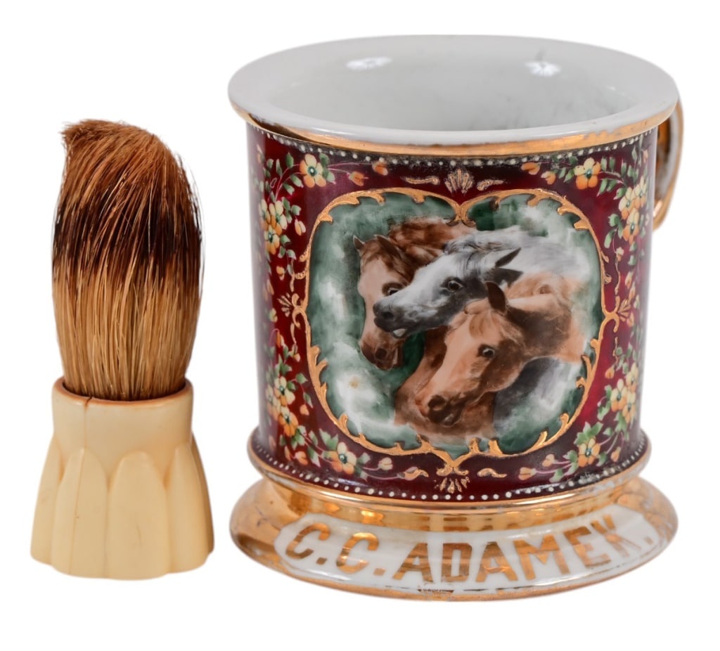 Antique Occupational Shaving Mug With Brush (1 of 4)