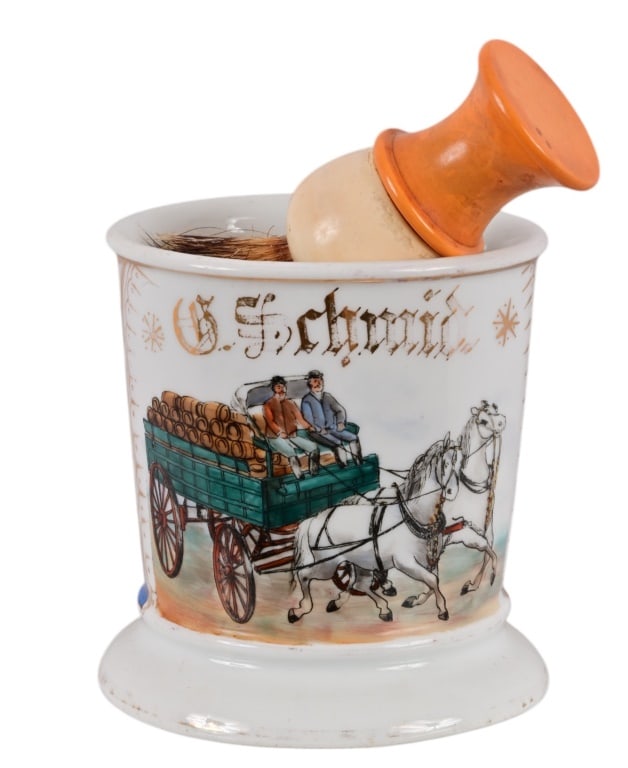 Antique Brewery Occupational Shaving Mug & Brush (1 of 5)