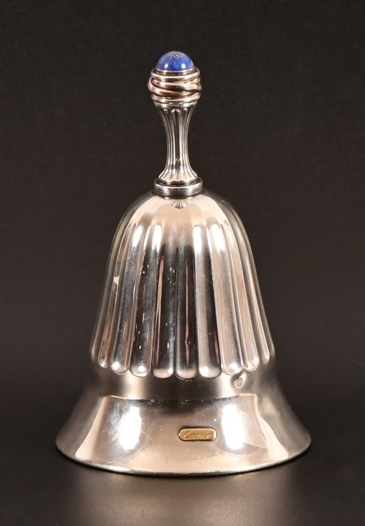 Cartier Lapis Mounted Sterling Silver Dinner Bell (1 of 5)