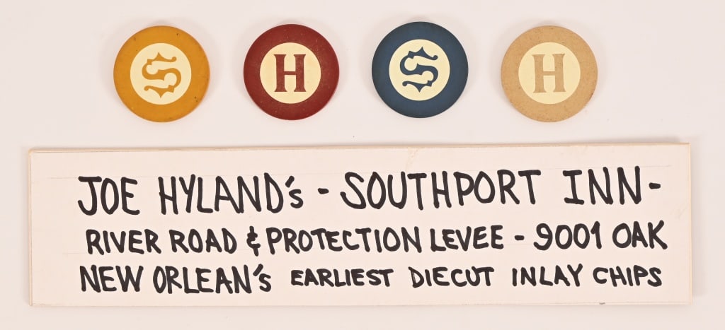 Collection of (4) Early New Orleans Poker Chips (1 of 3)