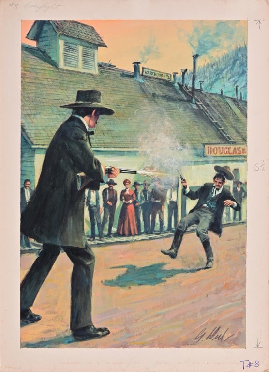 "Gunfight" Guy Deel Original Painting (1 of 7)