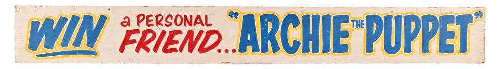 "Archie The Puppet" Hand Painted Carnival Sign (1 of 6)