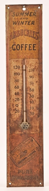 Arbuckles Coffee Tin Thermometer Advertising Sign (1 of 4)