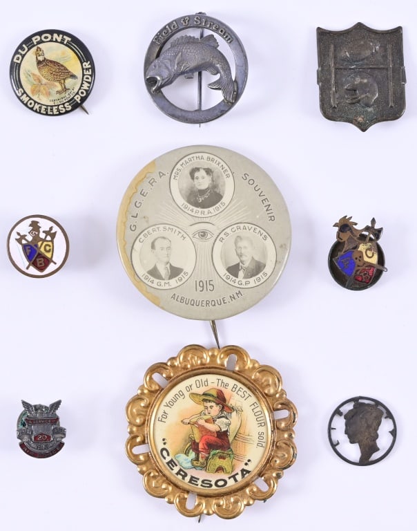 Collection of Vintage/Antique Advertising Pins: Collection of Vintage/Antique Advertising Pins