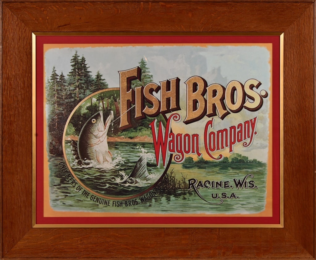 Fish Bros. Wagon Company Paper Advertising Sign (1 of 2)
