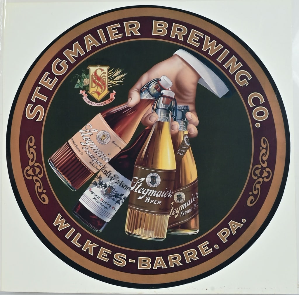 Stegmaier Brewing Co. Advertisement: Contemporary high quality print. Measures 18.5" x 18.75"