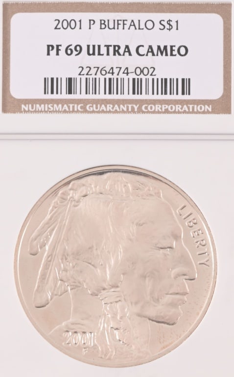 2001-P Buffalo Silver Dollar NGC PF69 Ultra Cameo (1 of 3)