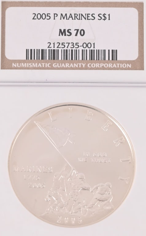 2005 US Marines 230th Anniversary Silver Dollar (1 of 2)