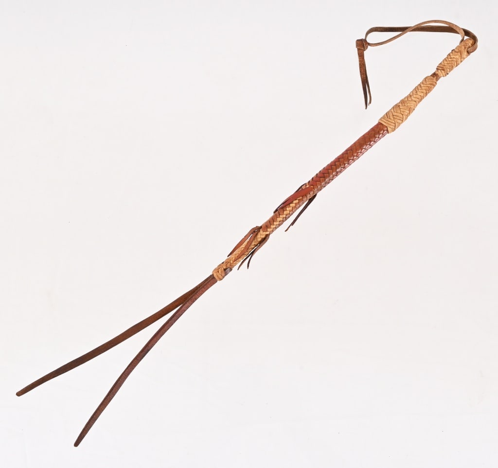 Rawhide Leather Quirt: 27".