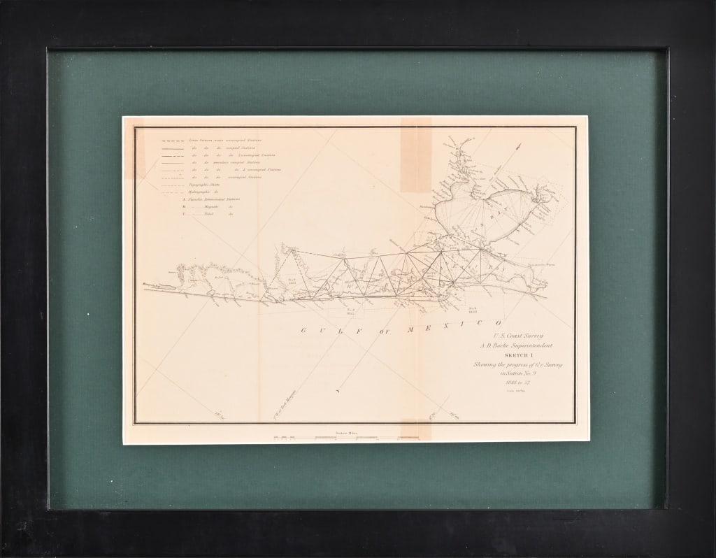 C. 1852 Map of Texas Coast: Galveston Bay Island (1 of 2)