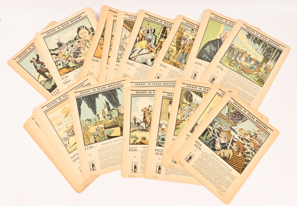 Texas Centennial "Events in Texas History" Lithos (1 of 7)