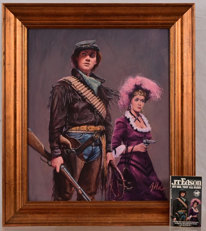 "Cut One They All Bleed" Guy Deel Framed Painting (1 of 6)