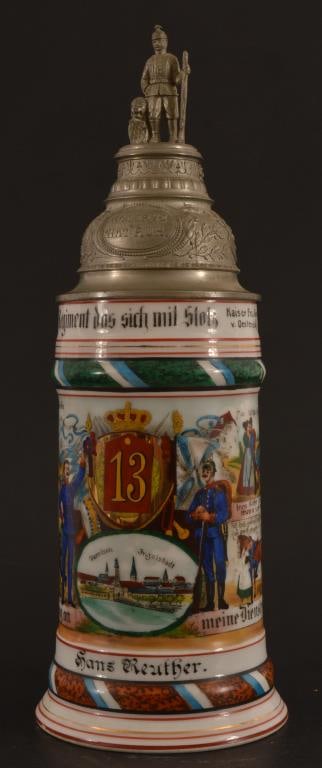 Antique German Regimental Beer Stein (1 of 1)