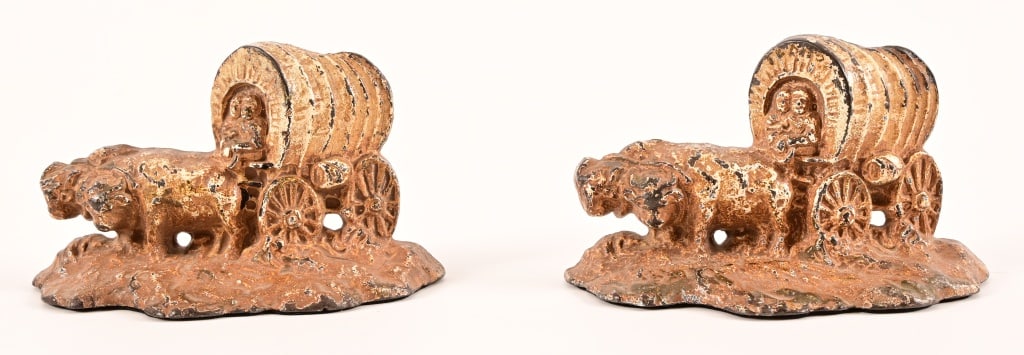 Antique Wagon Cast Iron Bookends c.1920's (1 of 5)