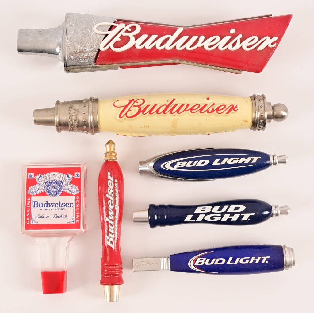 Collection of (7) Vintage Budweiser Beer Taps (1 of 6)