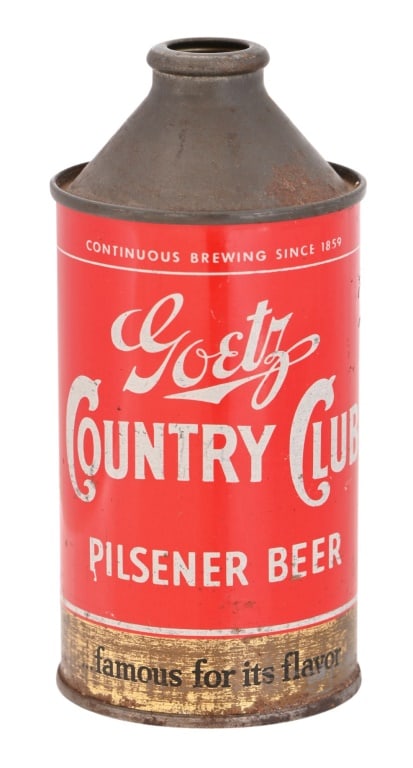 Goetz Country Club Pilsner Beer Cone-Top Can (1 of 3)