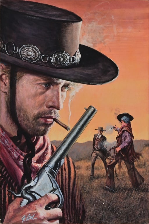 "Trail Smoke" Guy Deel Original Painting (1 of 4)