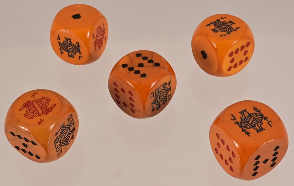 Poker Dice 5 Count Set 2" (1 of 2)