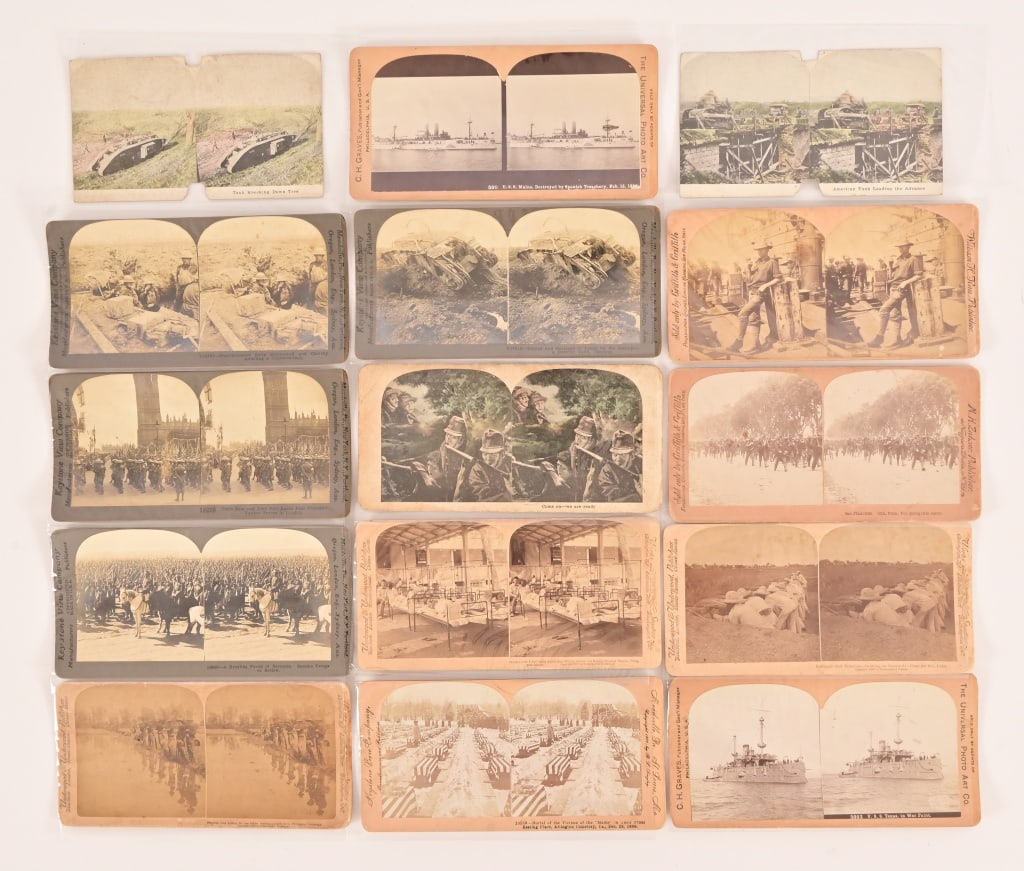 Collection of (15) Antique Stereograph Cards: Circa Turn of 20th Century.