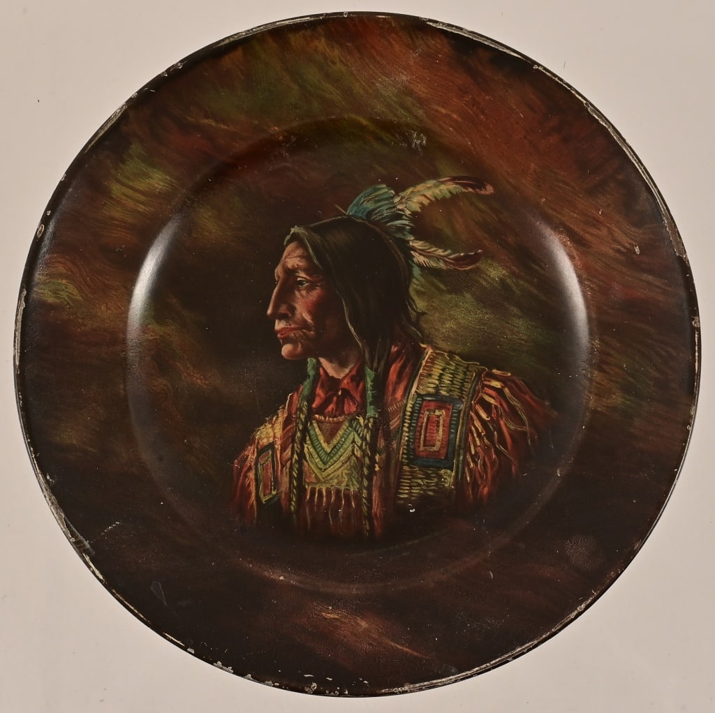 "Red Hawk" Dresden Metal Art Plate (1 of 3)