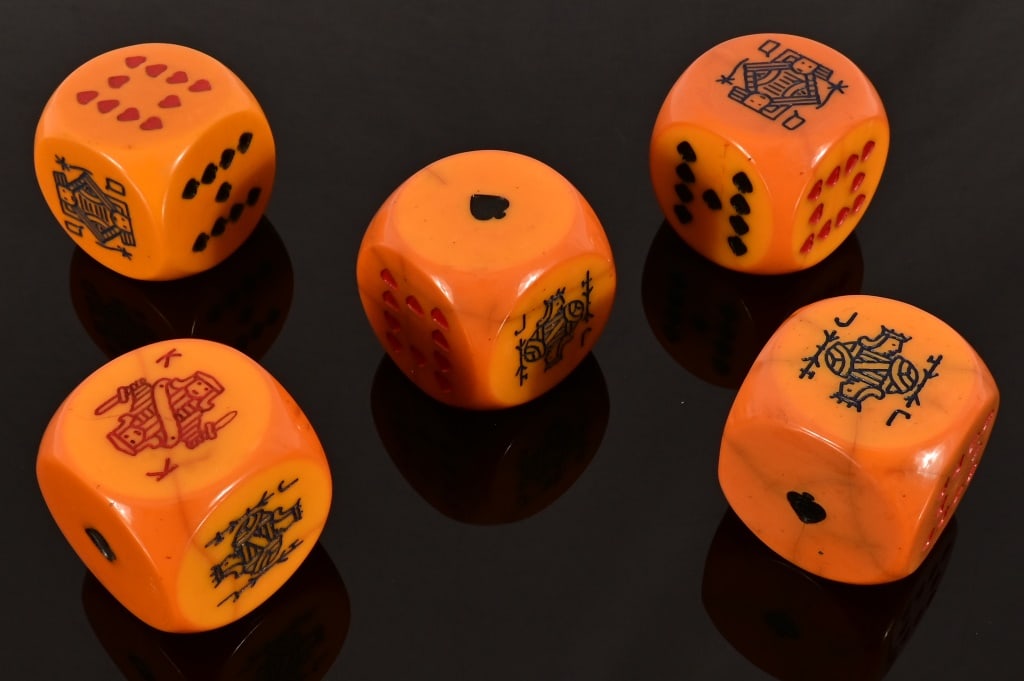 Poker Dice 5 Count Set 2" (1 of 2)