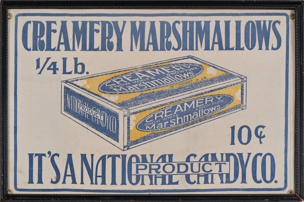 Creamery Marshmallow Canvas Banner Sign: 20" x 30" (Framed)